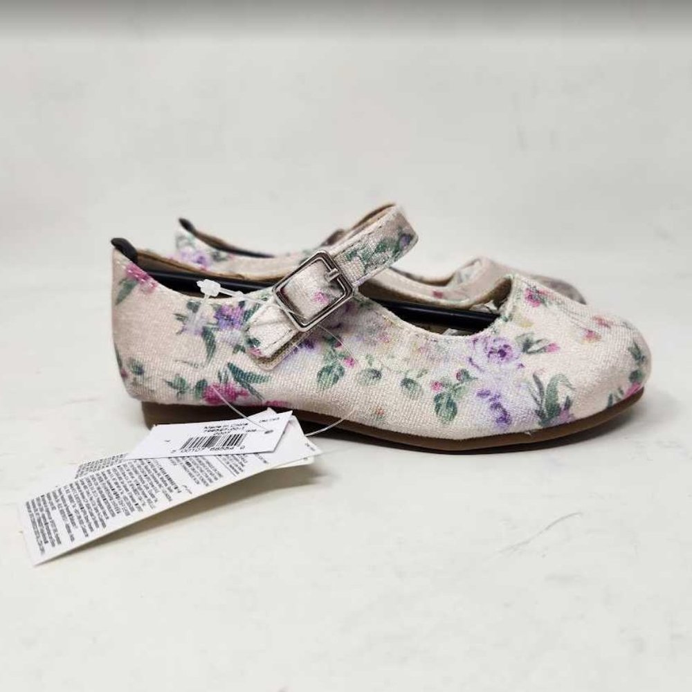 New toddler girl's 7 11 Gap x LoveShackFancy floral Mary Jane shoes